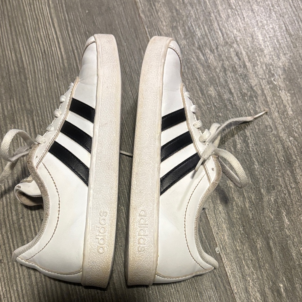 Adidas Kids White and Black Sneakers
